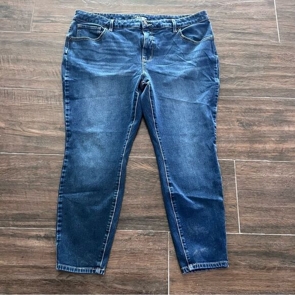 Time and Tru Dark Blue Skinny Jeans Short Womens 20 - Picture 1 of 8